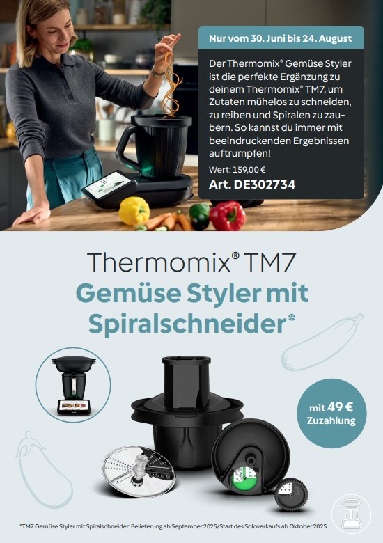 Sommeraktion 2025 Gemüse Styler mit Spiralschneider für den TM7
