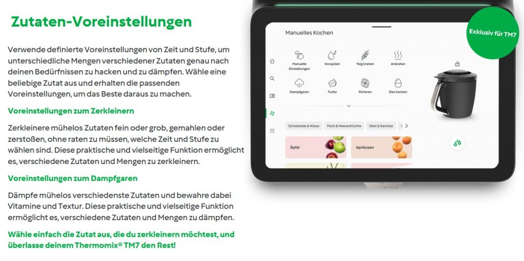 Zutaten-Voreinstellung